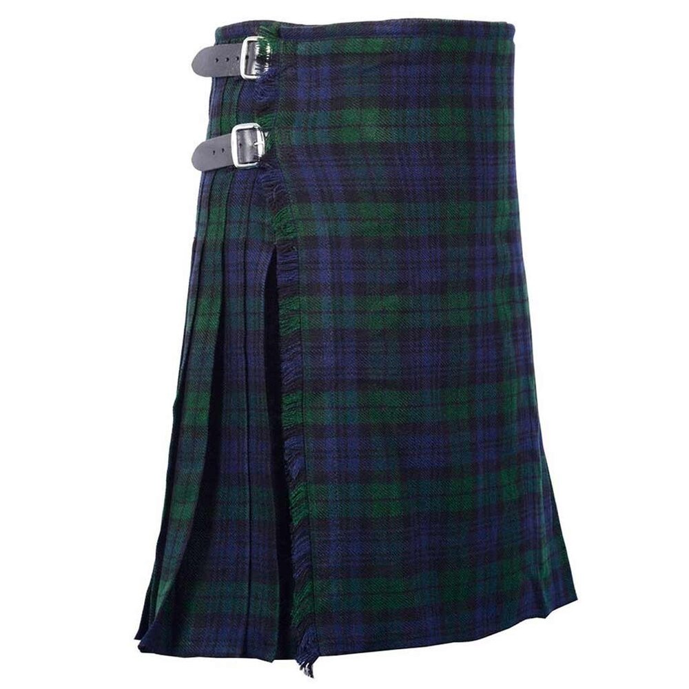 Tartan Black Watch Kilt 8 Yards Men Highlander Scottish Kilt - Picture 2 of 9